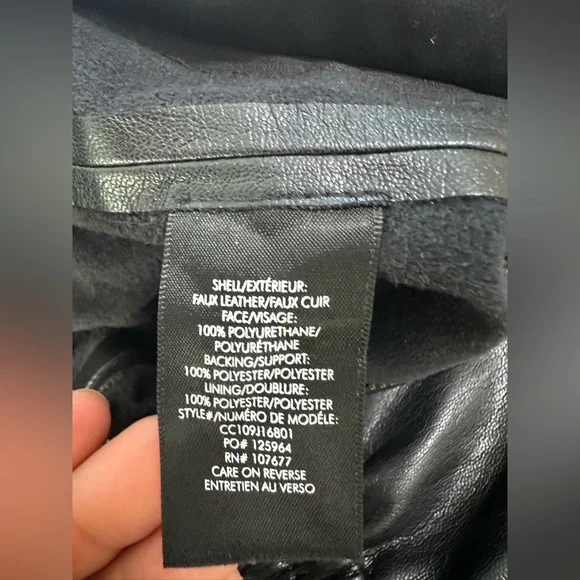 Alice + Olivia | NWOT Black Levi Vegan Leather Jumpsuit - Size US 2 - Picture 11 of 11